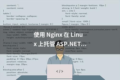 使用 Nginx 在 Linux 上托管 ASP.NET Core