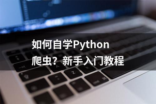 如何自学Python爬虫？新手入门教程