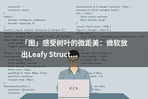 「图」感受树叶的微距美：微软放出Leafy Structures免费壁纸包