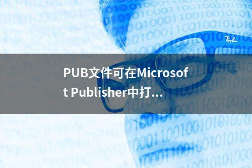 PUB文件可在Microsoft Publisher中打开，但没有改软件也可以打开