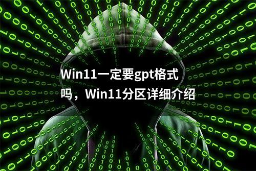 Win11一定要gpt格式吗，Win11分区详细介绍