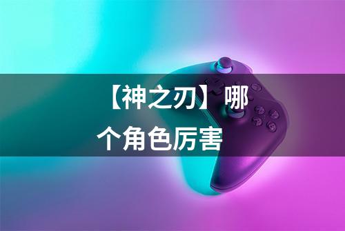 【神之刃】哪个角色厉害