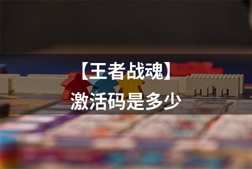 【王者战魂】激活码是多少