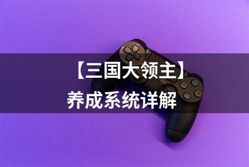 【三国大领主】养成系统详解
