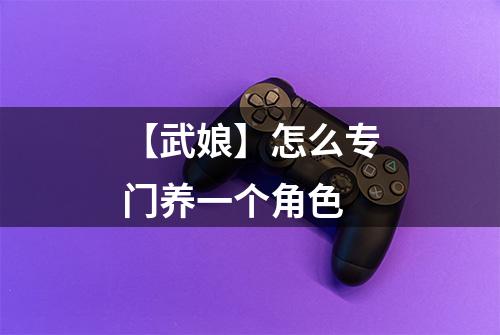 【武娘】怎么专门养一个角色