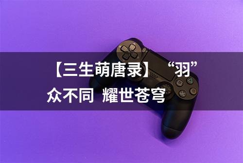 【三生萌唐录】“羽”众不同  耀世苍穹