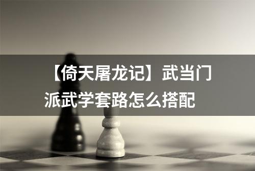 【倚天屠龙记】武当门派武学套路怎么搭配