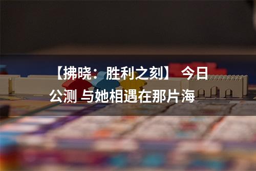 【拂晓：胜利之刻】 今日公测 与她相遇在那片海