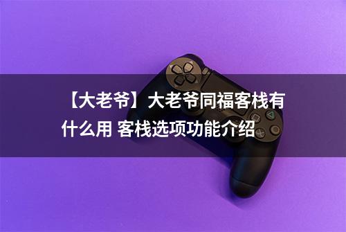【大老爷】大老爷同福客栈有什么用 客栈选项功能介绍