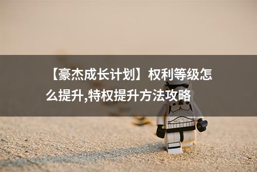 【豪杰成长计划】权利等级怎么提升,特权提升方法攻略