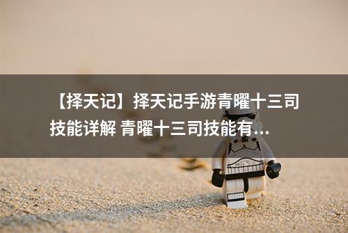 【择天记】择天记手游青曜十三司技能详解 青曜十三司技能有哪些