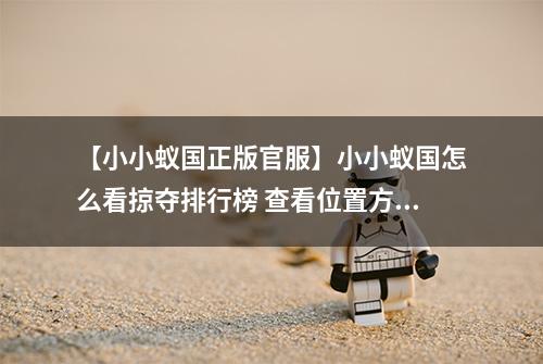 【小小蚁国正版官服】小小蚁国怎么看掠夺排行榜 查看位置方法攻略