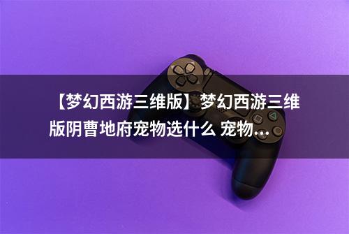 【梦幻西游三维版】梦幻西游三维版阴曹地府宠物选什么 宠物选择推荐攻略